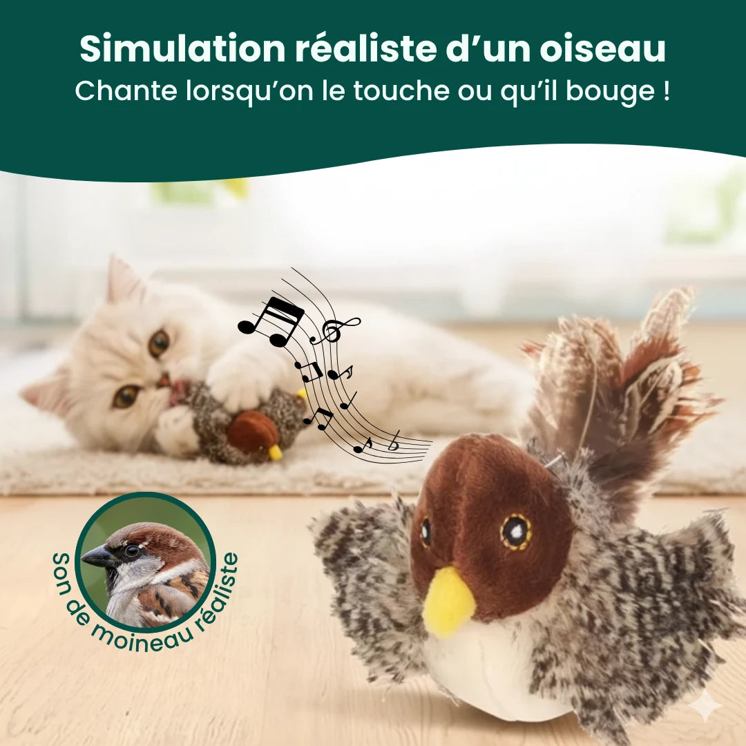 Plume™ - Oiseau réaliste pour chats