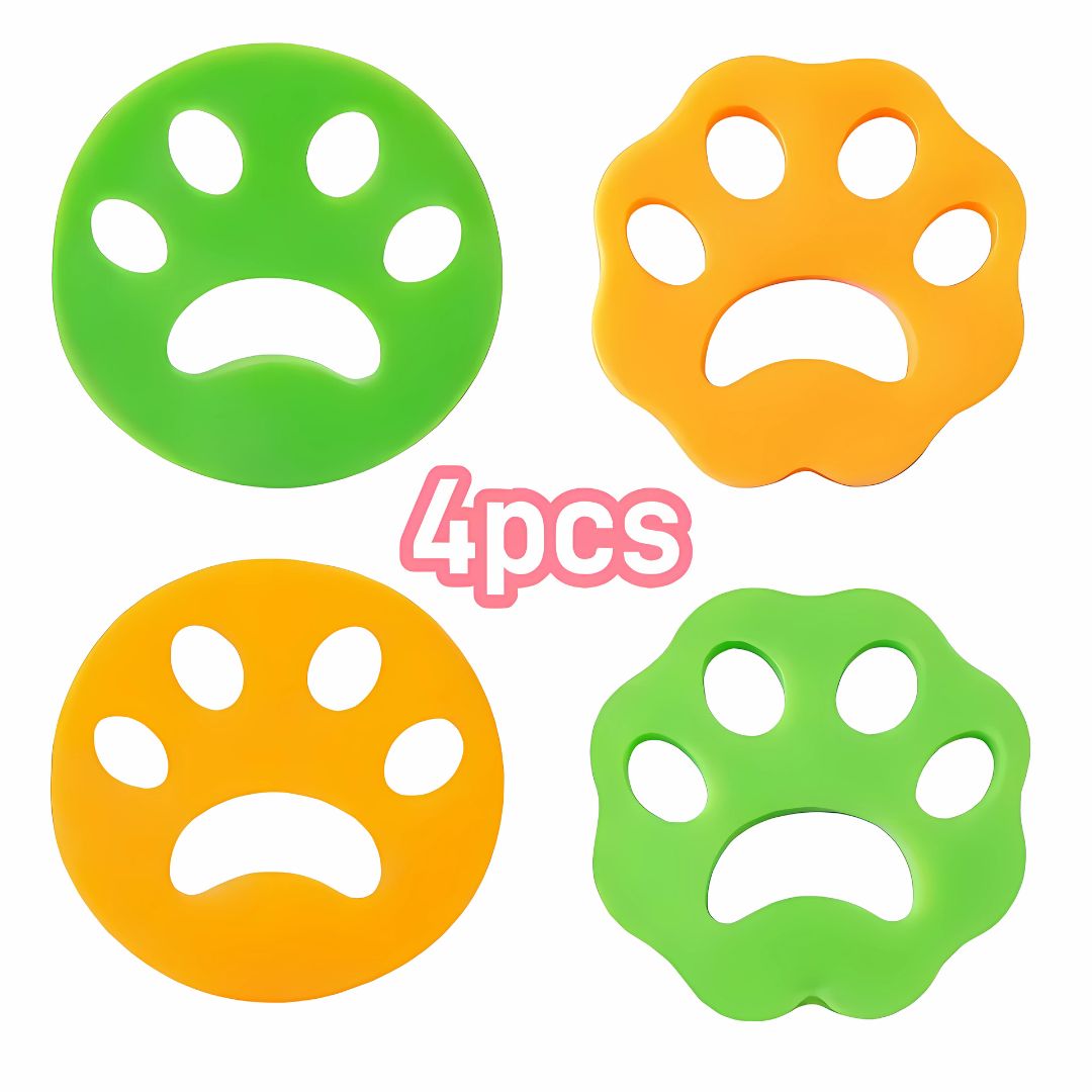 Lot de 4 attrape-poils en silicone lavables