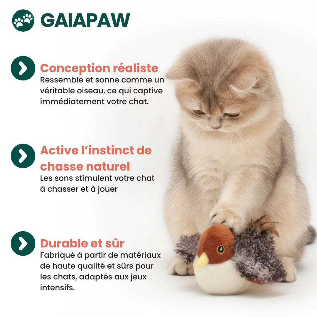 Plume™ - Oiseau réaliste pour chats